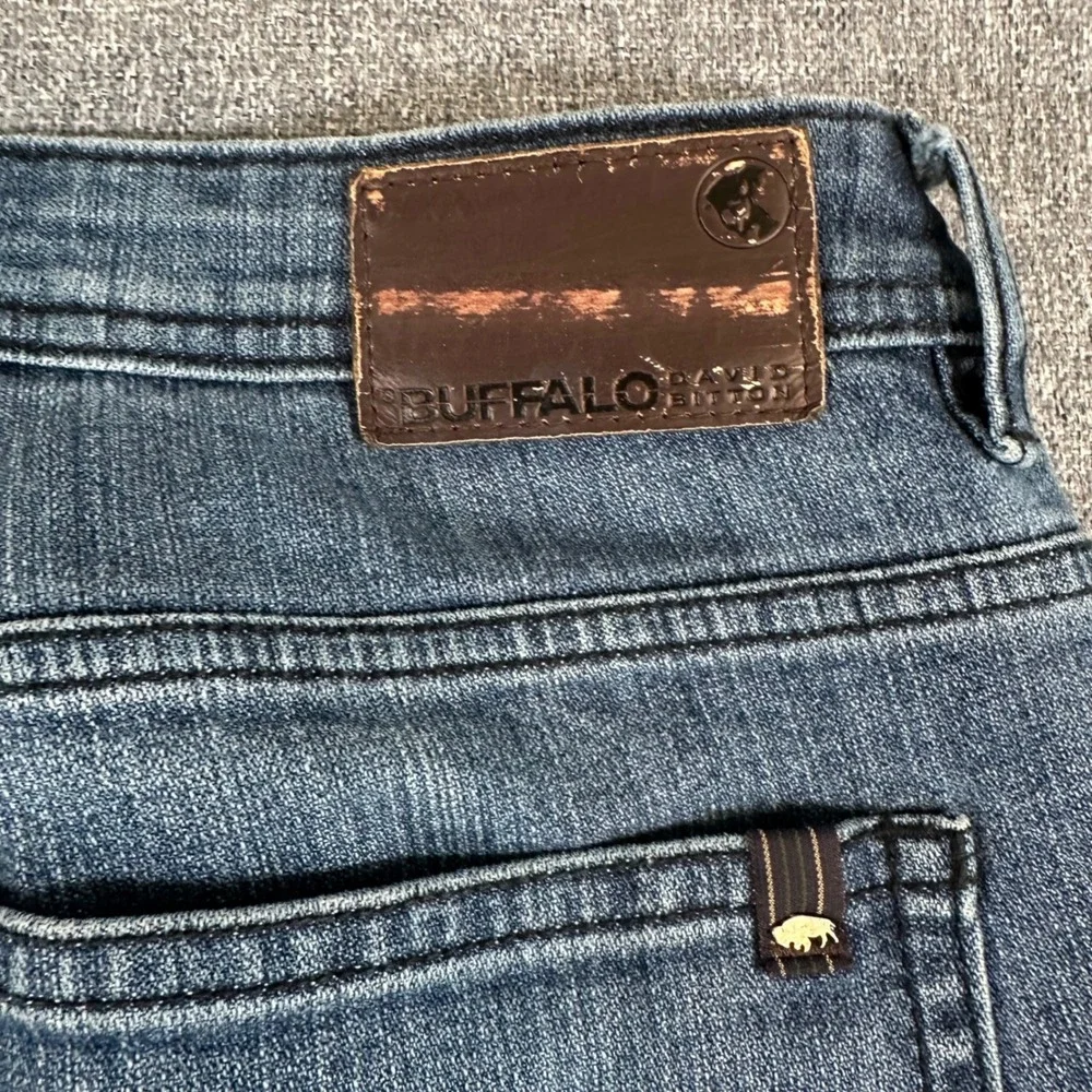Buffalo David Bitton Jack-X Slim Straight Stretch Blue Jeans Mens 32x32 Denim - Picture 4 of 10
